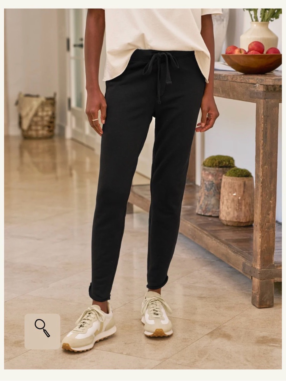 Frank & Eileen Christine Tulip Ankle Sweatpants Black Size Medium